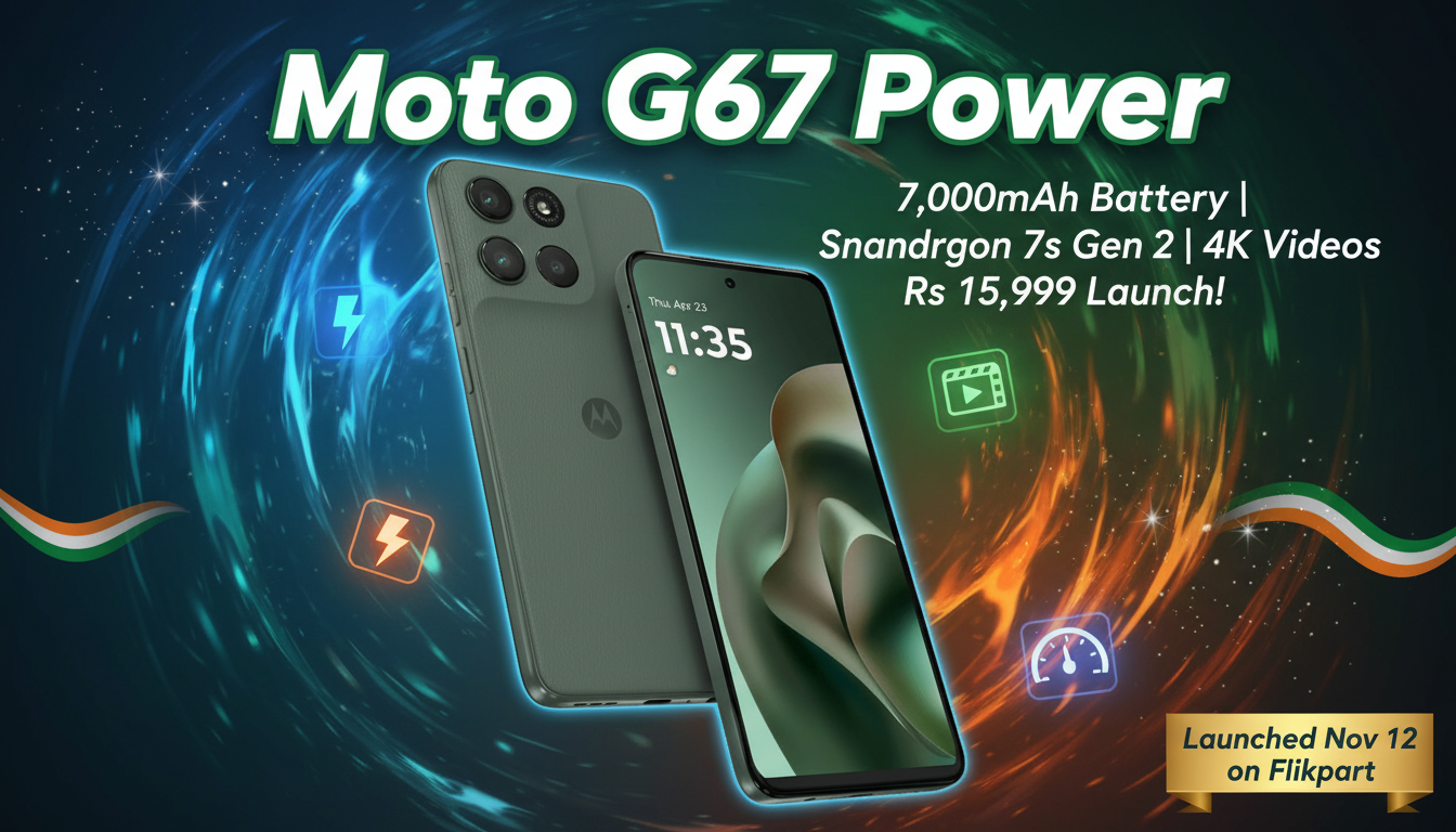 Moto G67 Power Launched in India Massive 7,000mAh Battery, Snapdragon 7s Gen 2, and 4K Video Magic