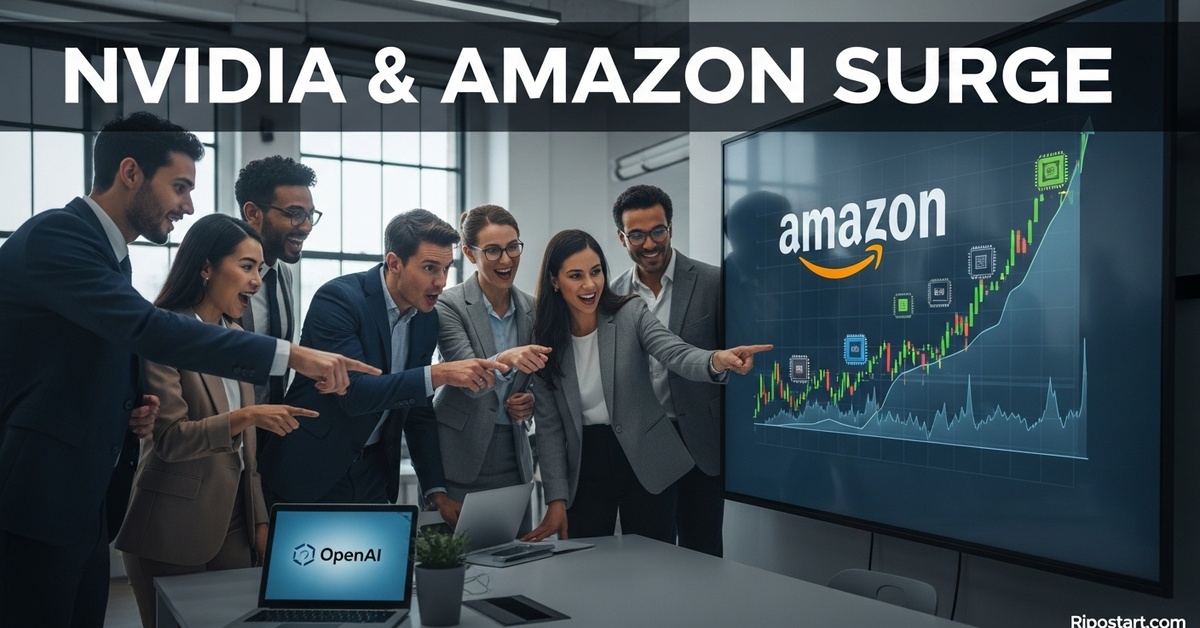 Amazon stock jumps on $38 billion deal with OpenAI to use hundreds of thousands of Nvidia chips